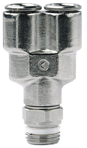 8mm OD x 1/4" SWIVEL Y CONNECTOR - S6450 8 1/4